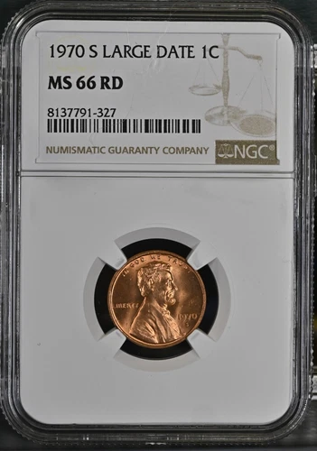 1970 S Large Date NGC MS66RD Lincoln cent