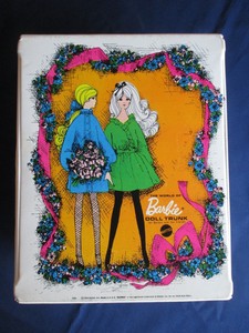 Vintage The World Barbie Doll Trunk Wardrobe Carrying Case White