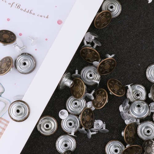 Metall Druckknöpfe 40 Set 17mm Jeans Knöpfe Kleidung Snaps Taste für Leder Jeans - Bild 5 von 10
