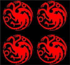 4 House Targaryan Logo Game of Thrones Vinyl Decal Laptop Car GOT Window Sticker