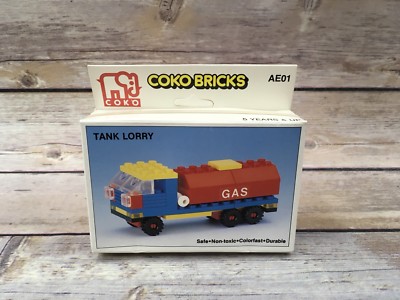Vintage COKO BRICKS Tank Lorry Building Blocks Childrens Toy AE01 Box Ins. 100%