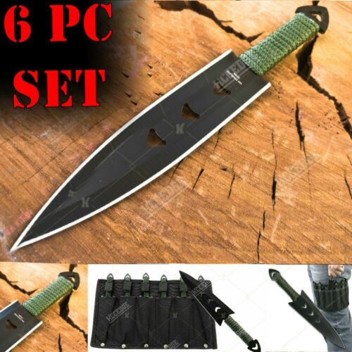 6PC Tactical Knife Set With Leg Sheath Razor Sharp Fixed Blade Knives - Picture 1 of 5