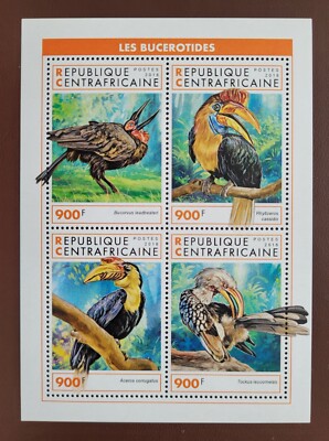 Rep Central African 2018 /  Birds - Hornbills  / 4v ms