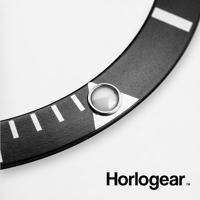 HORLOGEAR Black Bezel Insert for Rolex Submariner 16610 16610LN Sapphire Pearl
