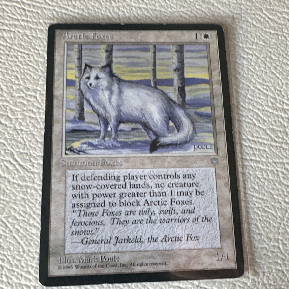 Artic Foxes MTG Vintage 1995 White Creature Magic the Gathering Card