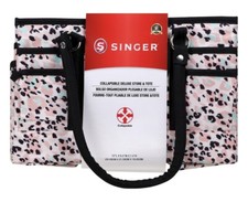 SINGER Collapsible Deluxe Storage  Tote - Rose Leopard Print for Crafts Sewing