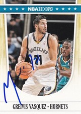 GREIVIS VASQUEZ MEMPHIS GRIZZLIES SIGNED CARD HORNETS NETS RAPTORS BUCKS KINGS