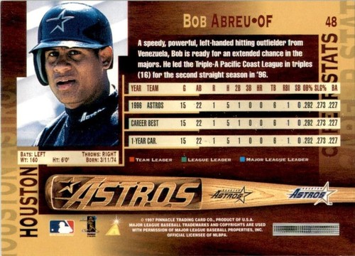 1997 Pinnacle #48 Bobby Abreu - Picture 2 of 2