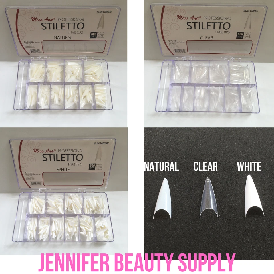 500 ШТ. ФРАНЦУЗСКИХ ФАЛЬШИВЫХ АКРИЛОВЫХ НОГТЕЙ STILETTO ДЛИННЫЕ НОГТИ ГРОБ - Изображение 4 из 4