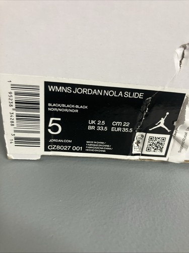 Jordan Nola Slides Woman’s Sz 5 Black Sandals Slip On Lightweight Lifestyle New - Picture 12 of 12