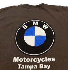 Vintage 90s Y2K BMW Motorcycles Of Tampa Bay Florida Gray Biker Racing T-Shirt L