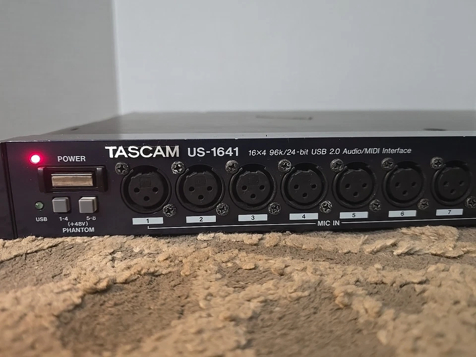 Tascam US-1641 96k/24-Bit USB 2.0 Rackmount Audio/MIDI Interface WORKING w/ Cord - Image 2 of 4