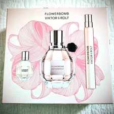 Flowerbomb by Viktor & Rolf 3 Piece GIft Set EDP EAU De Parfum 50, 10, 7ml NIB
