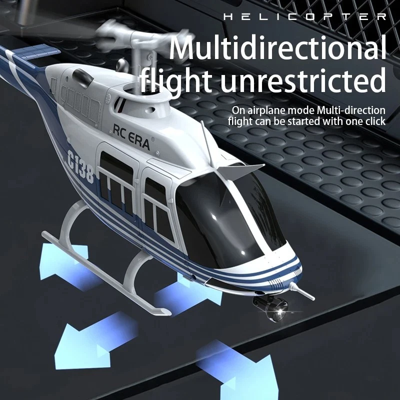 C138 RC Helicopter Bell 206 Model 1:33 Scale 2.4GHz 6-Axis Gyro Altitude Hold RT - Image 3 of 4