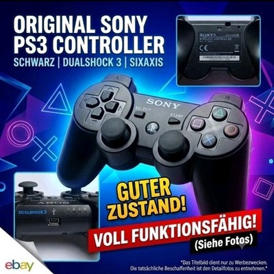 Original Sony PlayStation 3 Controller   DualShock 3 Wireless Sixaxis   Schwarz