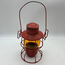 Antique Adlake-Kero CPR Railroad Red Lantern 1923 Amber Globe USA-Canada 2-44