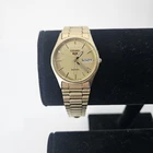 Vintage Seiko Quartz Gold Tone Day Date Wristwatch 5Y13-7000 Japan Men's Unisex