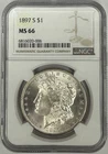 1897 S Morgan Silver Dollar NGC MS66 ‼️WHITE & FROSTY, GREAT EYE APPEAL‼️