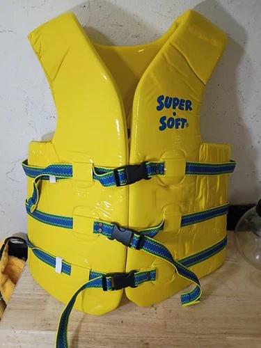 TRC Recreation Super Soft Vinyl Coated Foam Yellow Life Jacket Size Adult XXL - product listing photo