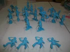 22 POWDER BLUE PIONEERS FROM MARX TOYS WAGON TRAIN, AND FORT APACHE  PLAYSETS