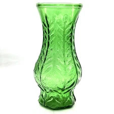 FTD - 1976 Emerald Green -Glass Vase 10" x 5" Vintage