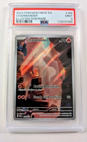 2023 POKEMON MEW EN-151 ILLUSTRATION RARE #168 CHARMANDER PSA 9