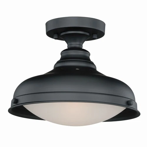 Keenan 1-Light Semi-Flush Mount in Farmhouse and Dome Style 9.5 Inches Tall and - Picture 1 of 5