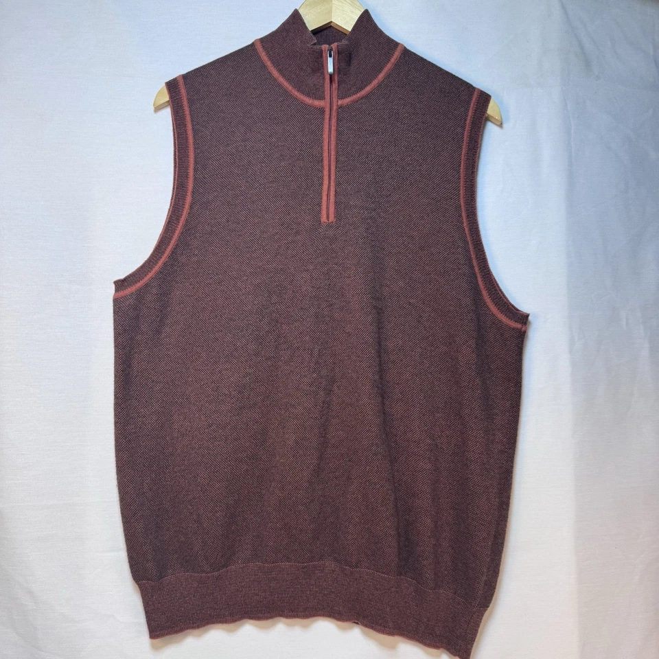 Chaleco Alan River Clásico Para Hombre 1/4 Cremallera Moda Canela Mediano Excelente Detalle Foto 2 de 4