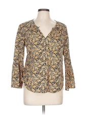 Drake's London Women Gold 3/4 Sleeve Blouse 10