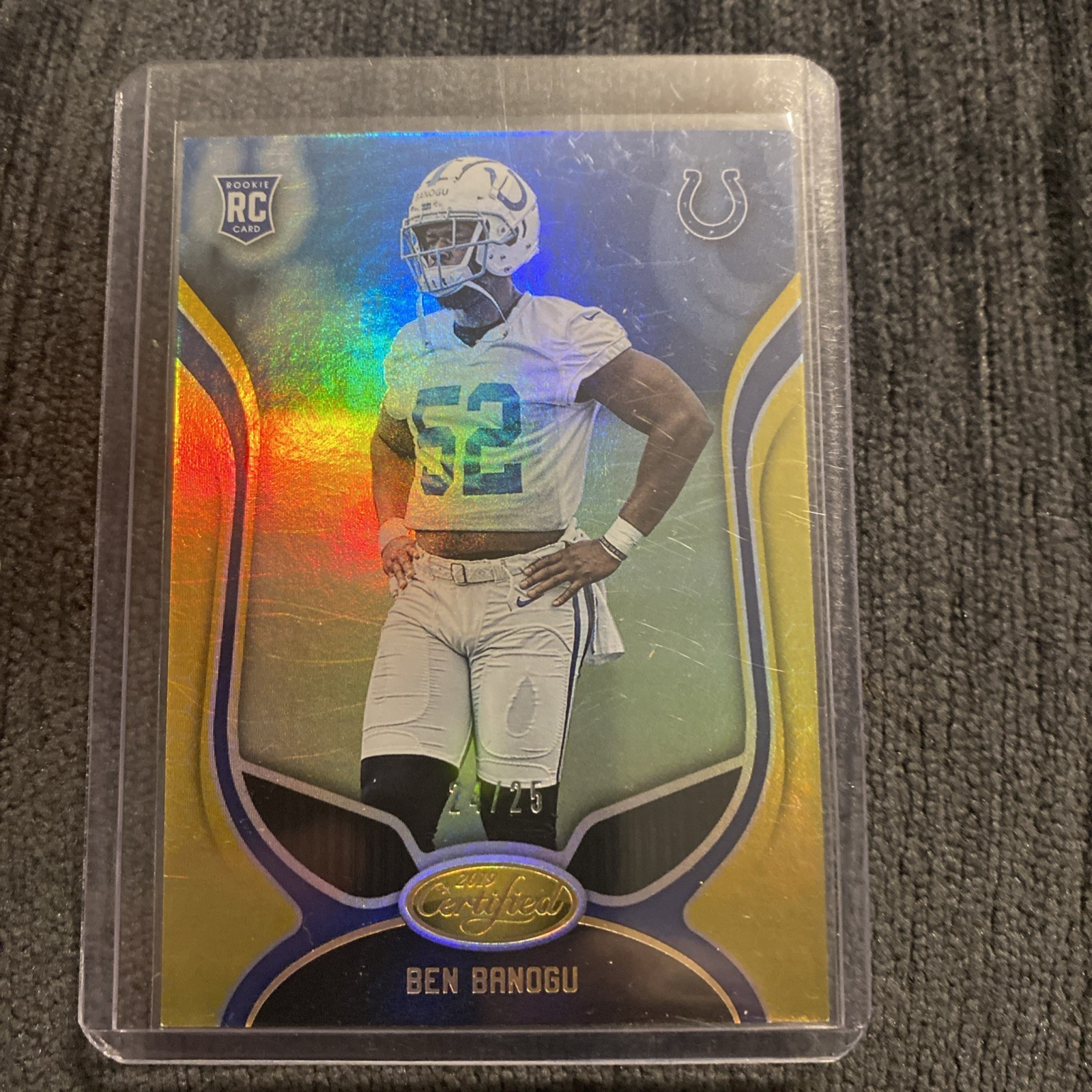 2019 Panini Certified BEN BANOGU Rookie RC Gold 24/25 🔥📈Colts #179
