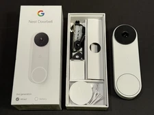 Google Nest 2nd Gen Wired Doorbell GA02767 in White with Mounts, Hardware