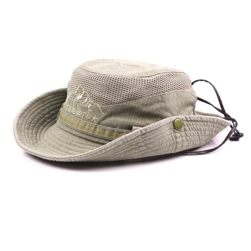 Sun Hat for Men, Cotton Embroidery Summer Outdoor Sun Protection Wide Brim Bu...