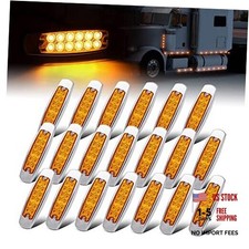20 Pcs 12V DC 6.4 Inch Amber LED Side Marker Clearance Lamp Amber Pack of 20