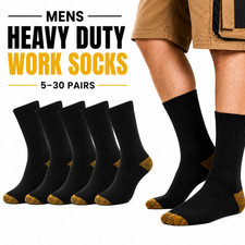 30 Pairs Mens Work Socks Workwear Reinforced Cushion Sole Boot Socks UK 6-11