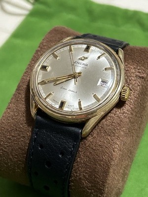 Vintage Enicar Star Jewels Automatic Date Gold Plated Swiss Watch