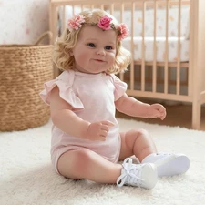 iCradle Lovely Real Look Reborn Baby Doll Girl 20 inch Silicone Baby Doll with
