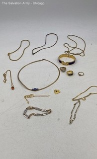 Lot Of Mixed Yellow Gold Filled Fine Jewelry Ring Necklace Bracelets 3.50g