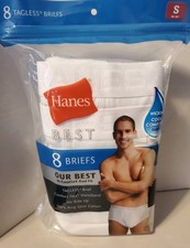 Hanes Best Men  s 8 Pack White Briefs Tagless 100 Cotton No Ride Up Size Small
