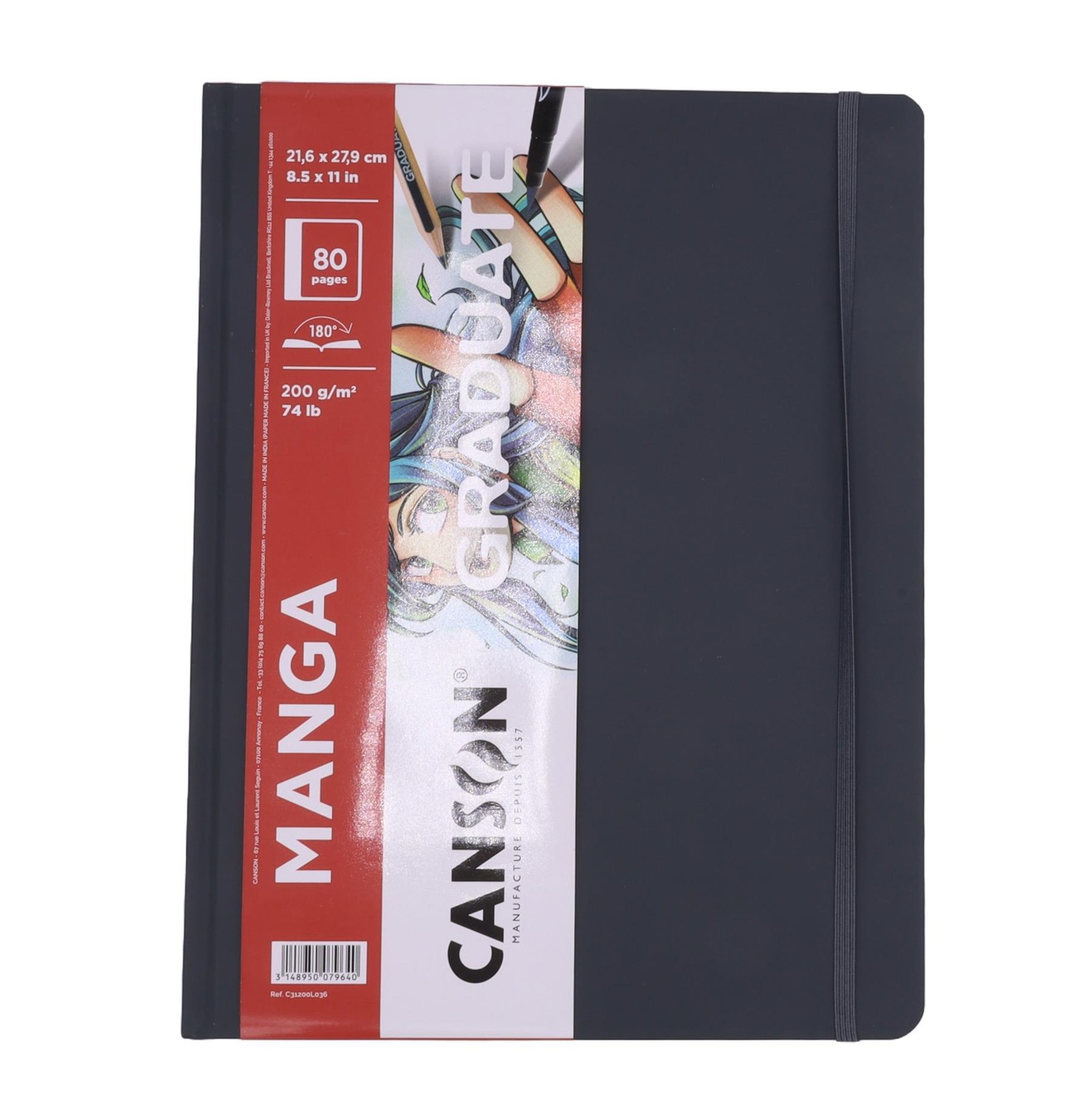 Canson Manga Sketchbook 8.5x11"" 200gsm 40 Sheets Hardback Comic Art Pad