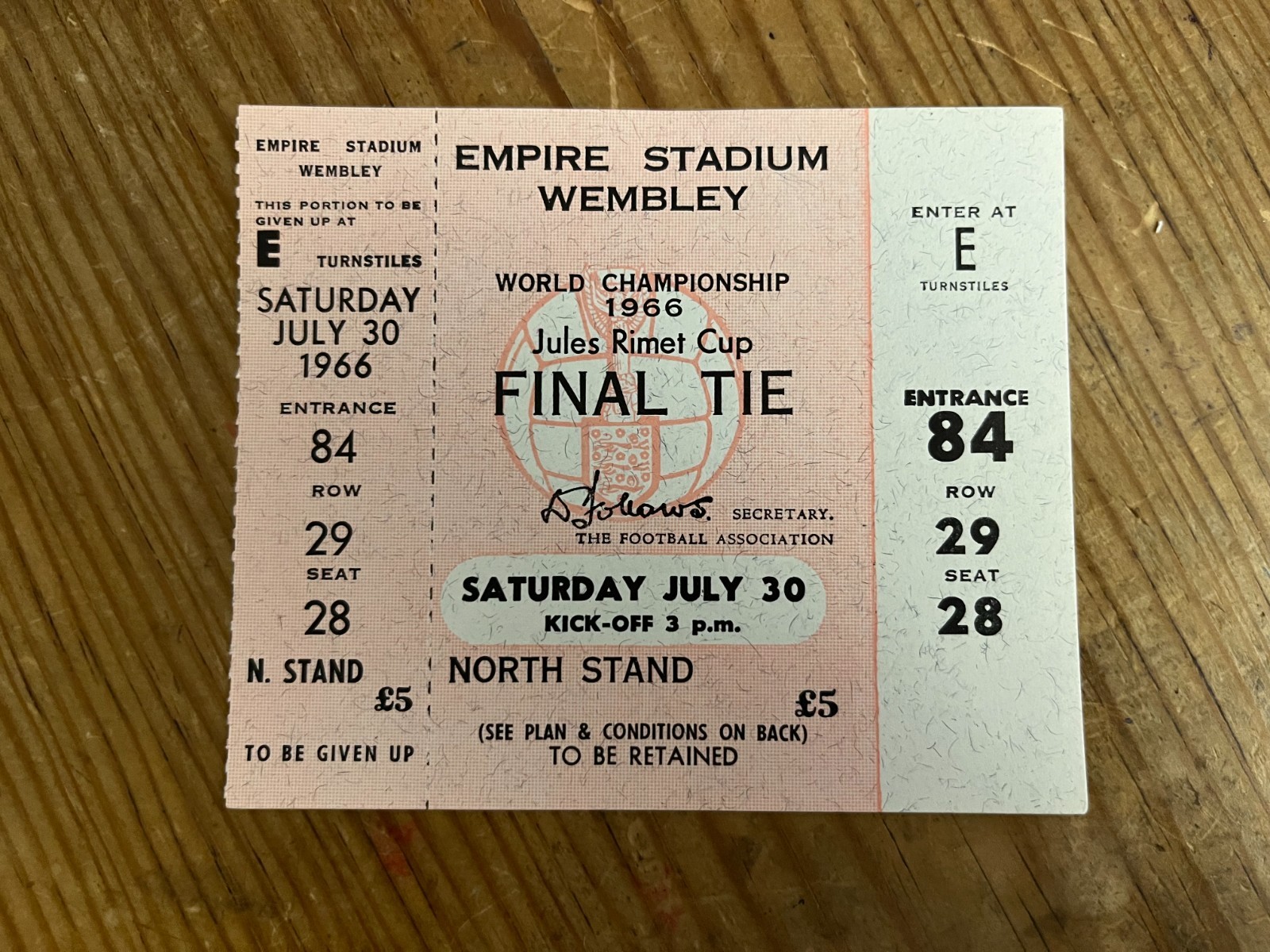Mint Unused Ticket Final World Cup 1966 England Germany VERY RARE mint-unused-ticket-final-world-cup-1966-england-germany-very-rare