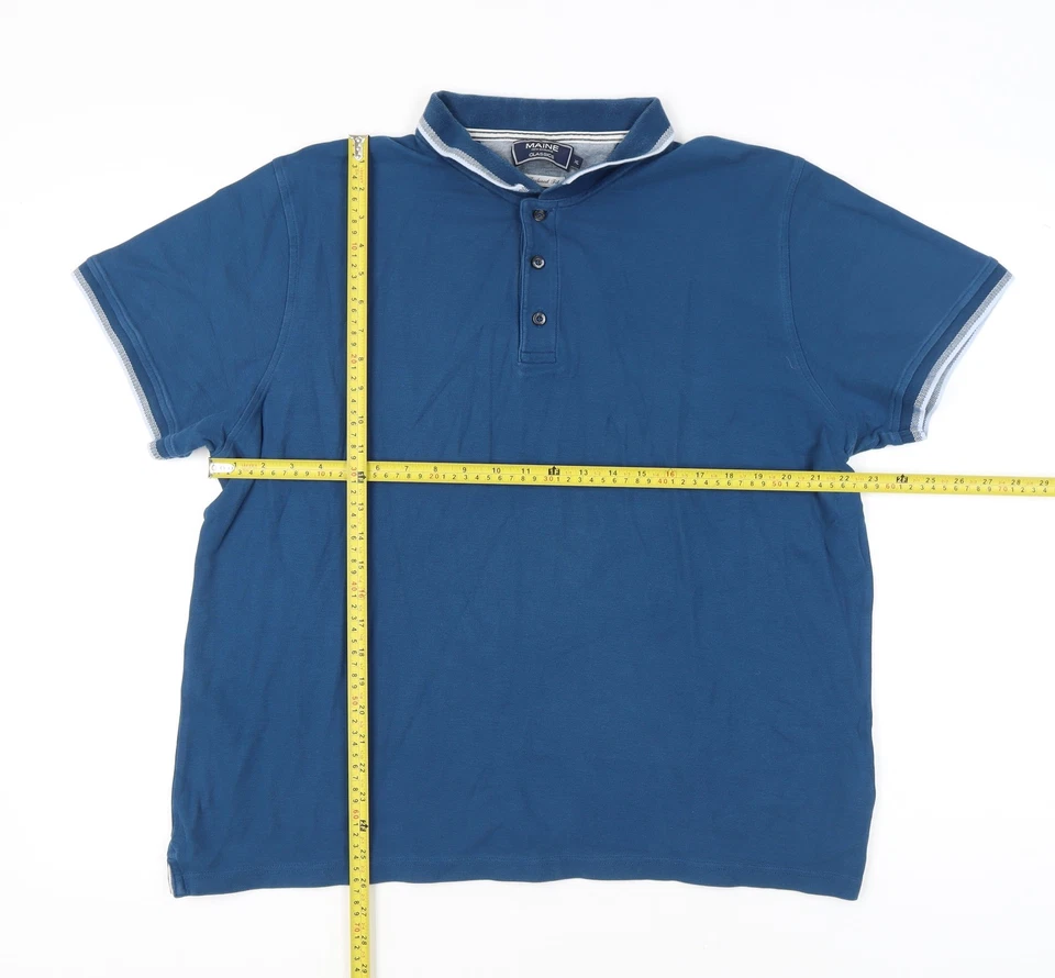 Maine New England Men's Blue Cotton Polo Shirt XL Tailored Fit - Image 2 of 4