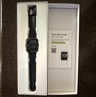 Letsfit ID205L Smartwatch 40mm Black Silicone Band Heart Rate Fitness Tracker