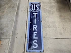 US TIRES PORCELAIN SIGN Vintage Mechanic Automobile Automotive  Repair Dealer