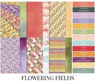 Stampin Up FLOWERING FIELDS (24) 6x6 Sheets Designer Series Paper DSP