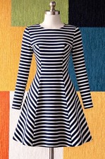 Michael Michael Kors Stripe Long Sleeve Dress Blue/White Sz 2