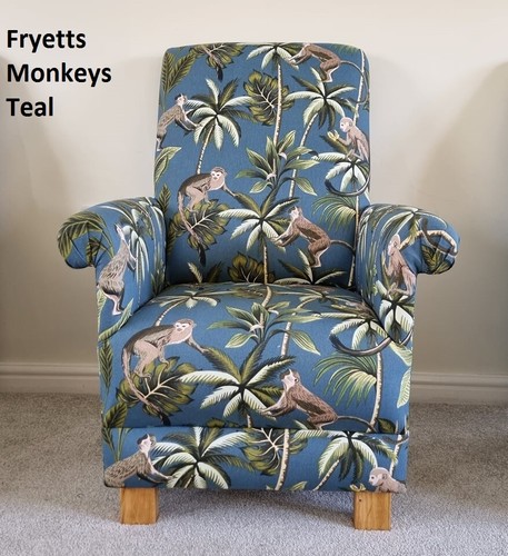 Children's Armchairs Chairs Monkeys Fabric Rainforest Animals Apes Jungle Kids - Picture 32 of 46