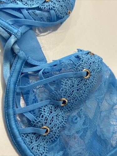 Victoria Secret Womens Unlined Lace Very Sexy Bra Blue Size 34D - Picture 5 of 17
