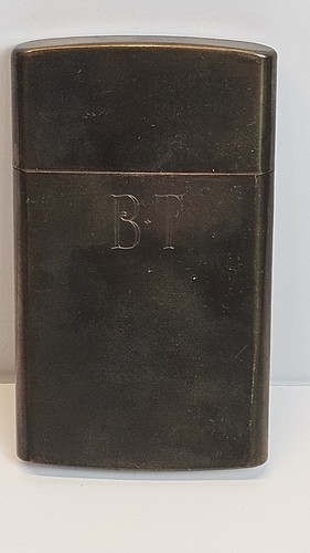 Chas T Kennedy Japan Brass No.9 Cigarette Case Business Card Holder W/Initials