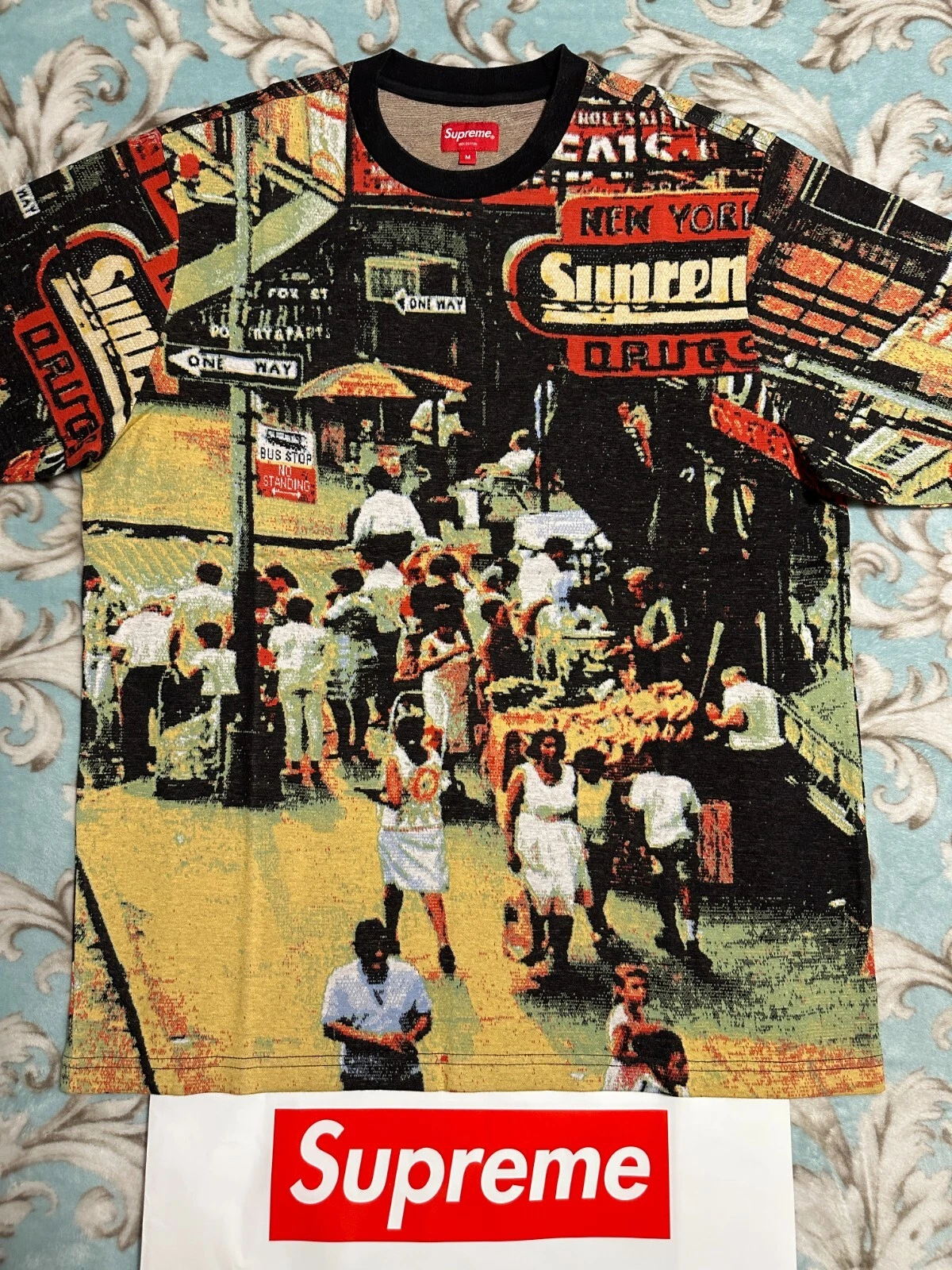 SUPREME STREET SCENE JACQUARD S/S TOP (MOYEN) MAILLOT FW20 BASEBALL FOOTBALL TOP
