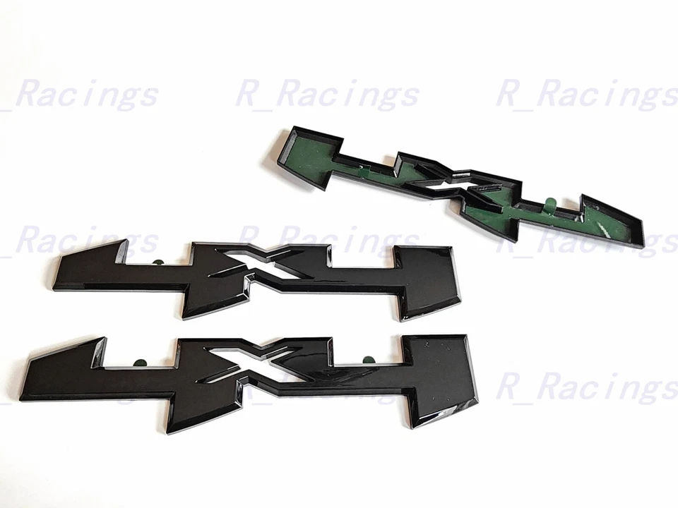Overlay 2PCS Gloss black Side Bed 4x4 Emblem 2019-2024 Sierra 1500 2500HD 3500HD - Image 3 of 4